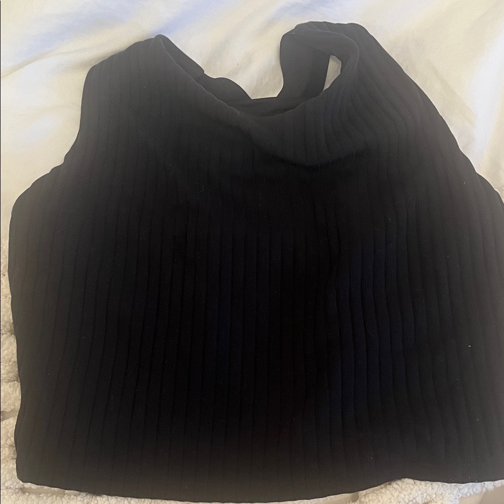 MICHI Black Ribbed Tank Top